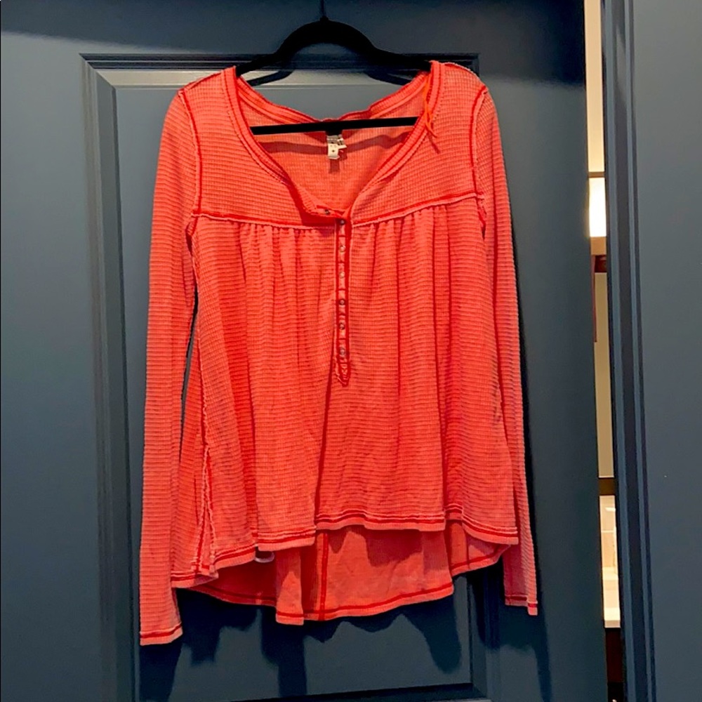 Pink long sleeve free people top